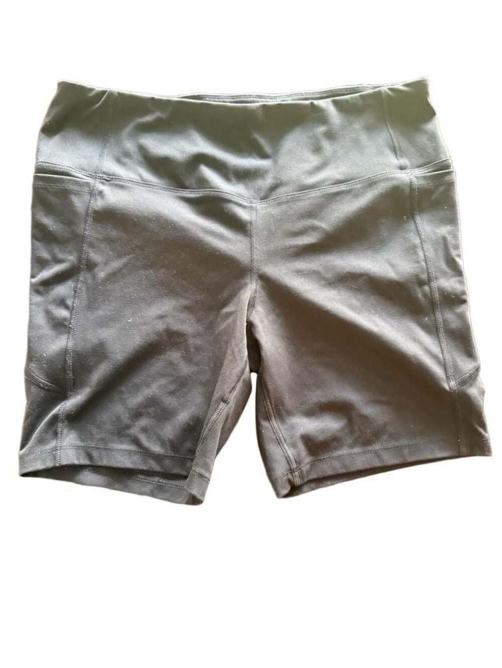 Athletic Works Black High Waisted Bike Shorts with Pockets XL 16-18